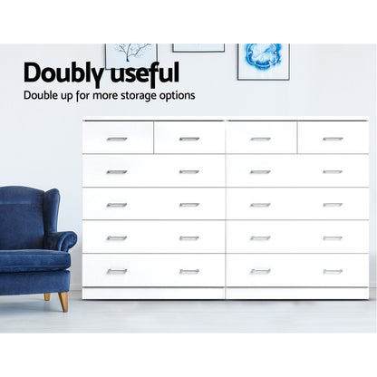 Artiss 6 Chest of Drawers - ANDES White-Furniture &gt; Living Room-PEROZ Accessories