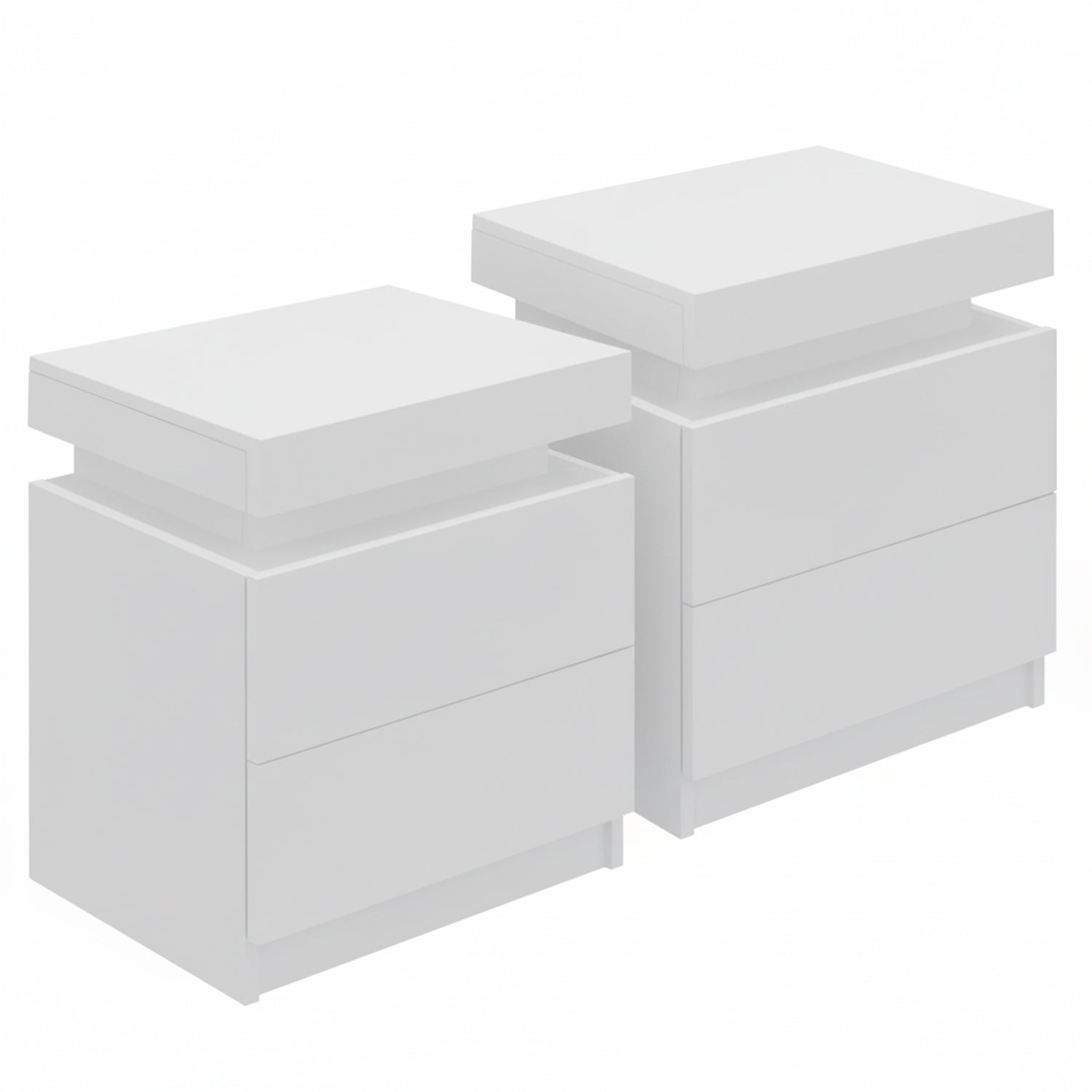 Artiss 2X Bedside Table 2 Drawers Lift-up Storage White-Furniture &gt; Bedroom &gt; Bedside Tables-PEROZ Accessories