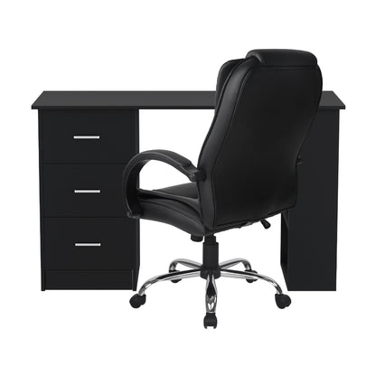 Artiss Computer Desk 120cm Executive Office Chair Set PU Leather High Back Black-Furniture &gt; Office &gt; Desks-PEROZ Accessories