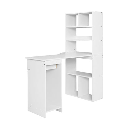 Artiss Computer Desk Bookshelf Drawer Cabinet White 120CM-Office Desks-PEROZ Accessories