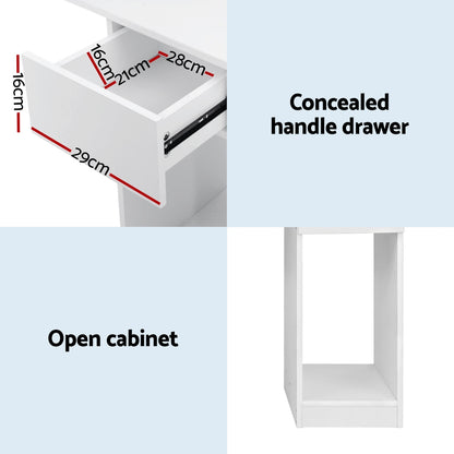 Artiss Computer Desk Bookshelf Drawer Cabinet White 120CM-Office Desks-PEROZ Accessories
