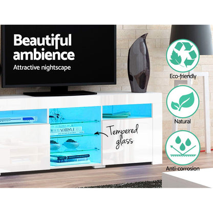 Artiss Entertainment Unit TV Cabinet LED 180cm White Bobi-Entertainment Units-PEROZ Accessories
