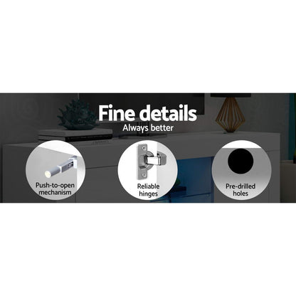 Artiss Entertainment Unit TV Cabinet LED 180cm White Bobi-Entertainment Units-PEROZ Accessories