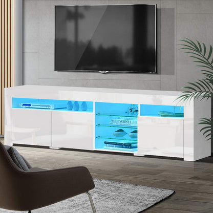 Artiss Entertainment Unit TV Cabinet LED 180cm White Bobi-Entertainment Units-PEROZ Accessories