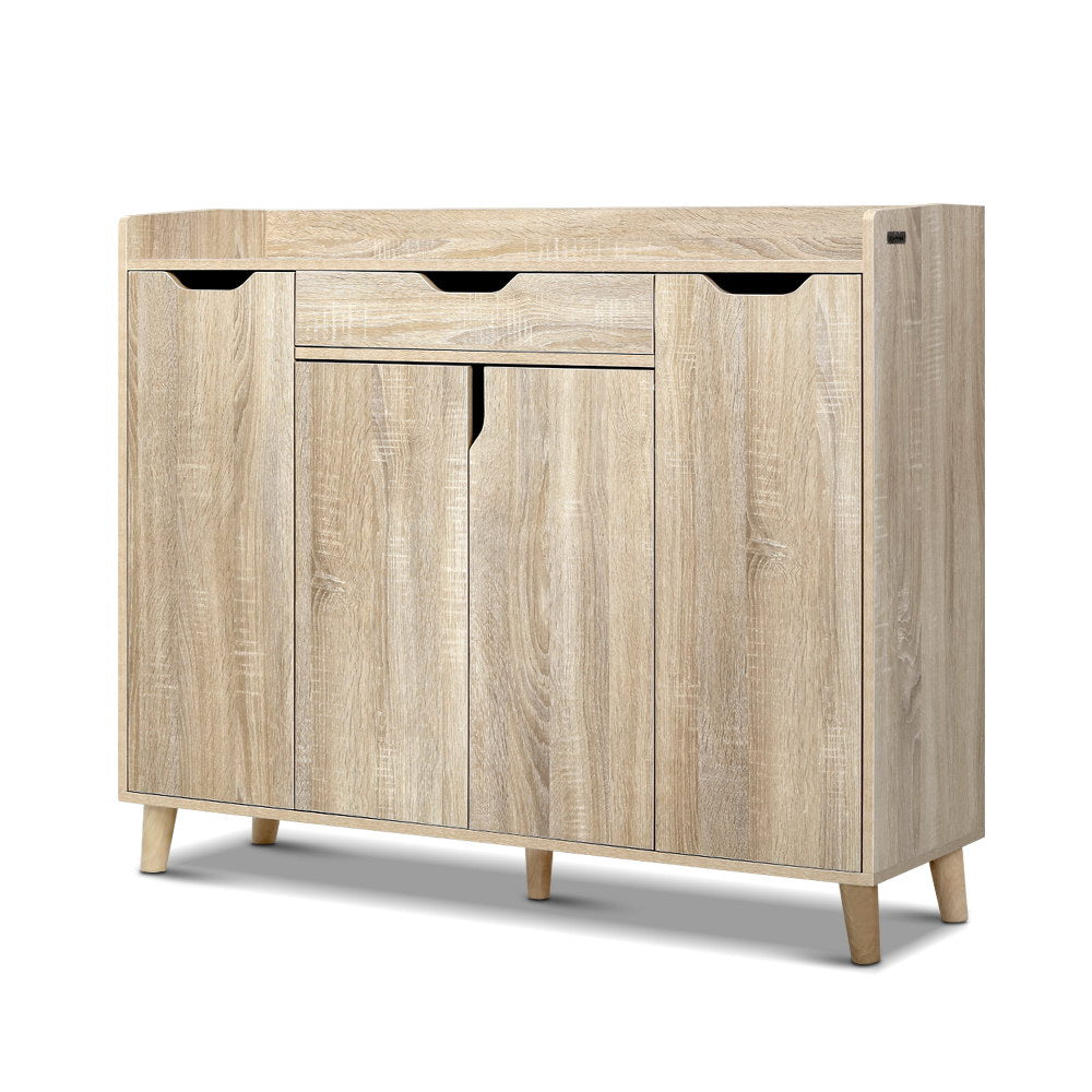 Artiss Shoe Rack Cabinet 26 Pairs Adjustable Pine Cissy-Shoe Storage Cabinets-PEROZ Accessories