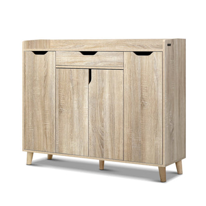 Artiss Shoe Rack Cabinet 26 Pairs Adjustable Pine Cissy-Shoe Storage Cabinets-PEROZ Accessories