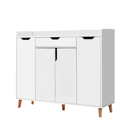 Artiss Shoe Rack Cabinet 26 Pairs Adjustable White Cissy-Shoe Storage Cabinets-PEROZ Accessories