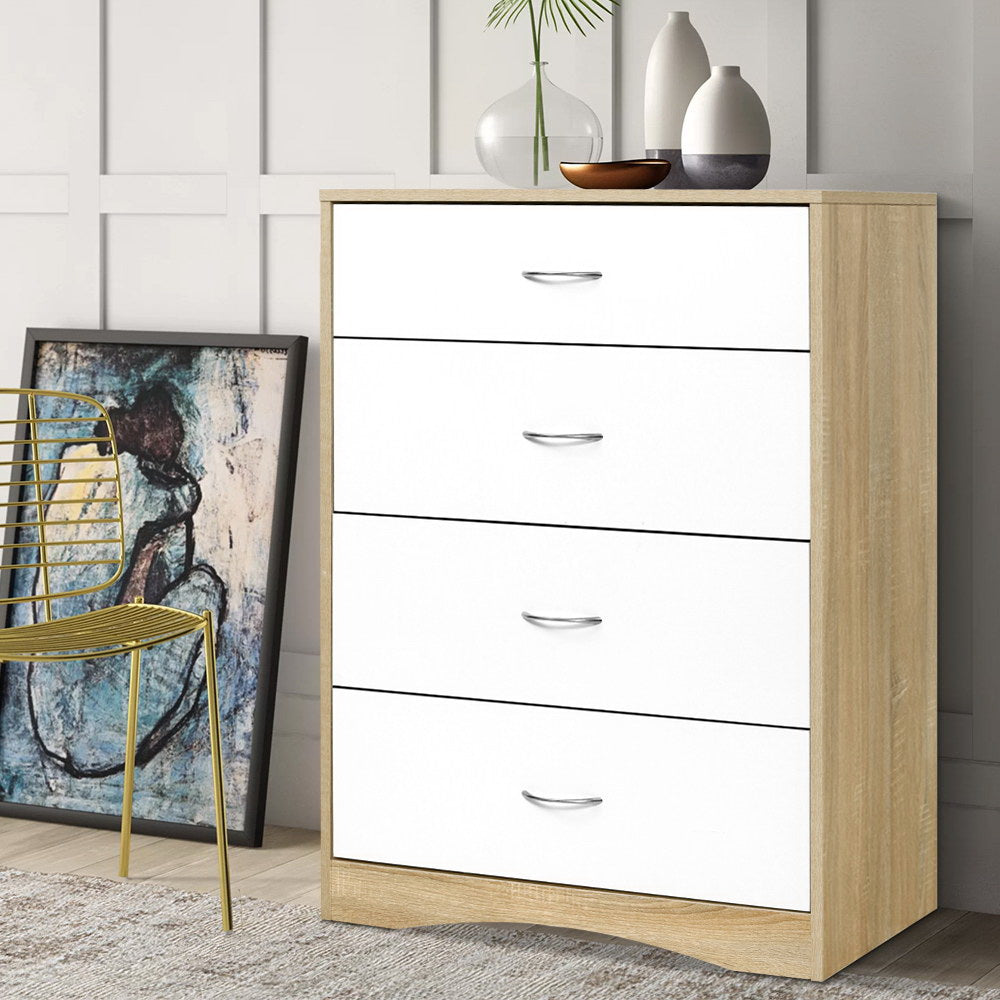 Artiss 4 Chest of Drawers - BURL-Furniture &gt; Living Room-PEROZ Accessories