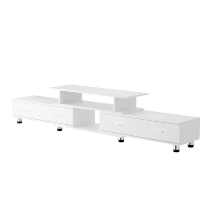 Artiss TV Cabinet Entertainment Unit Extendable 160CM To 220CM White-Entertainment Units-PEROZ Accessories
