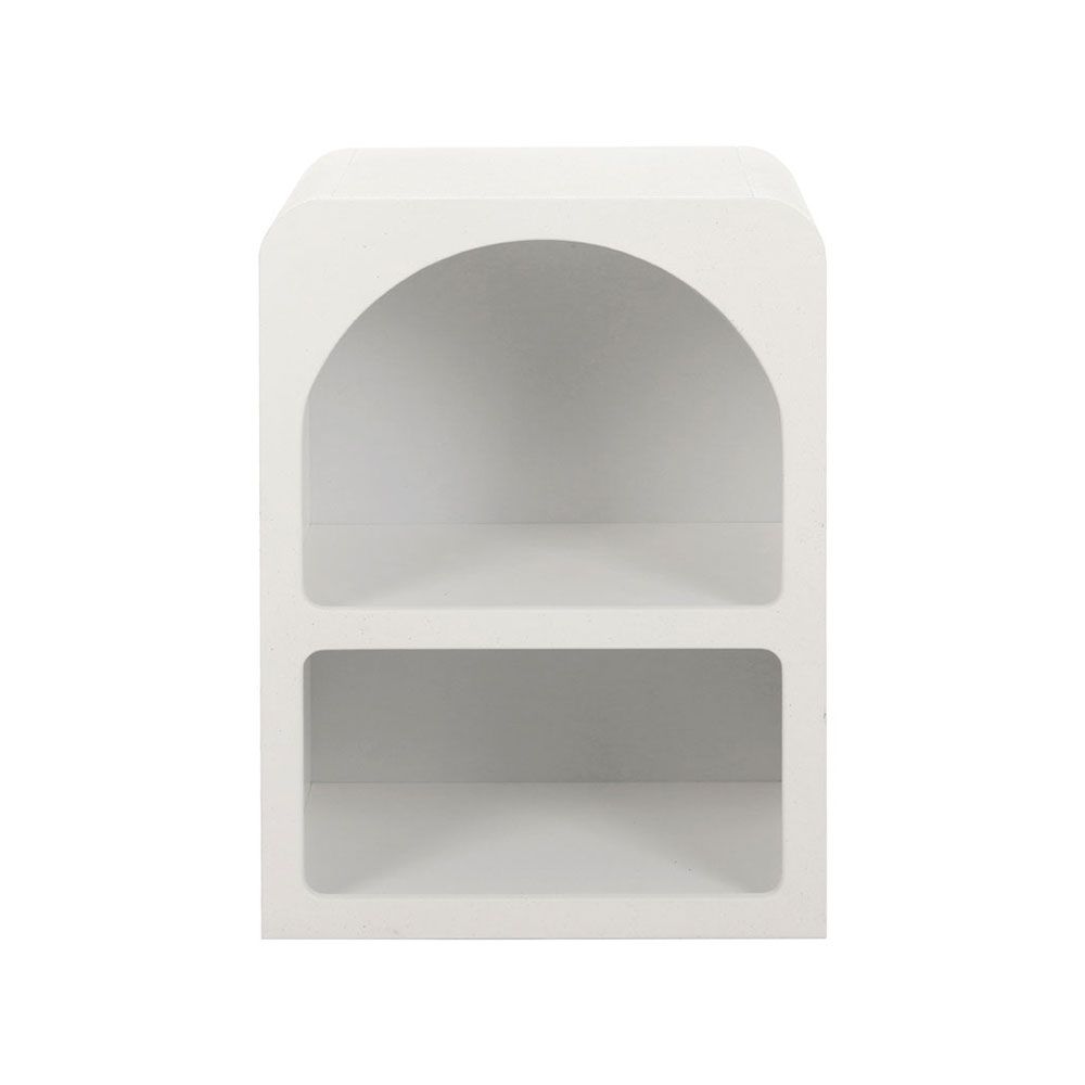 Artiss 2x Bedside Table 2 Shelves - ARCHED White