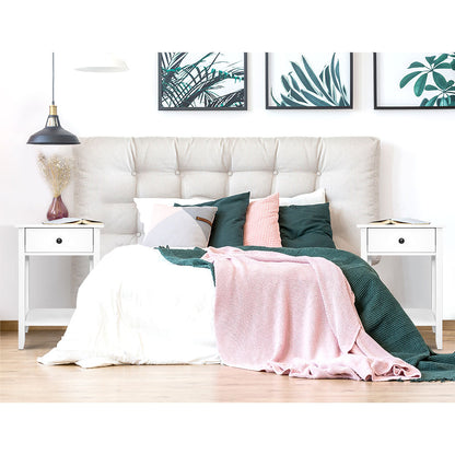 Artiss Bedside Table 1 Drawer with Shelf - BOWIE White-Bedside Tables-PEROZ Accessories