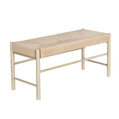Artiss Dining Bench Paper Rope Seat Wooden Chair 100cm-Furniture &gt; Dining-PEROZ Accessories