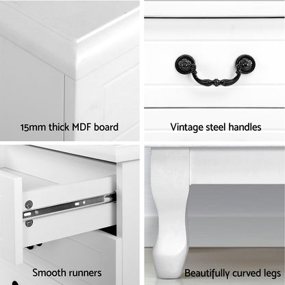 Artiss 5 Chest of Drawers - KUBI White-Furniture &gt; Bedroom-PEROZ Accessories