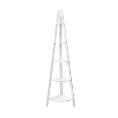 Artiss Bookshelf Corner Shelf 5 Tiers - CANE White-Furniture &gt; Living Room-PEROZ Accessories