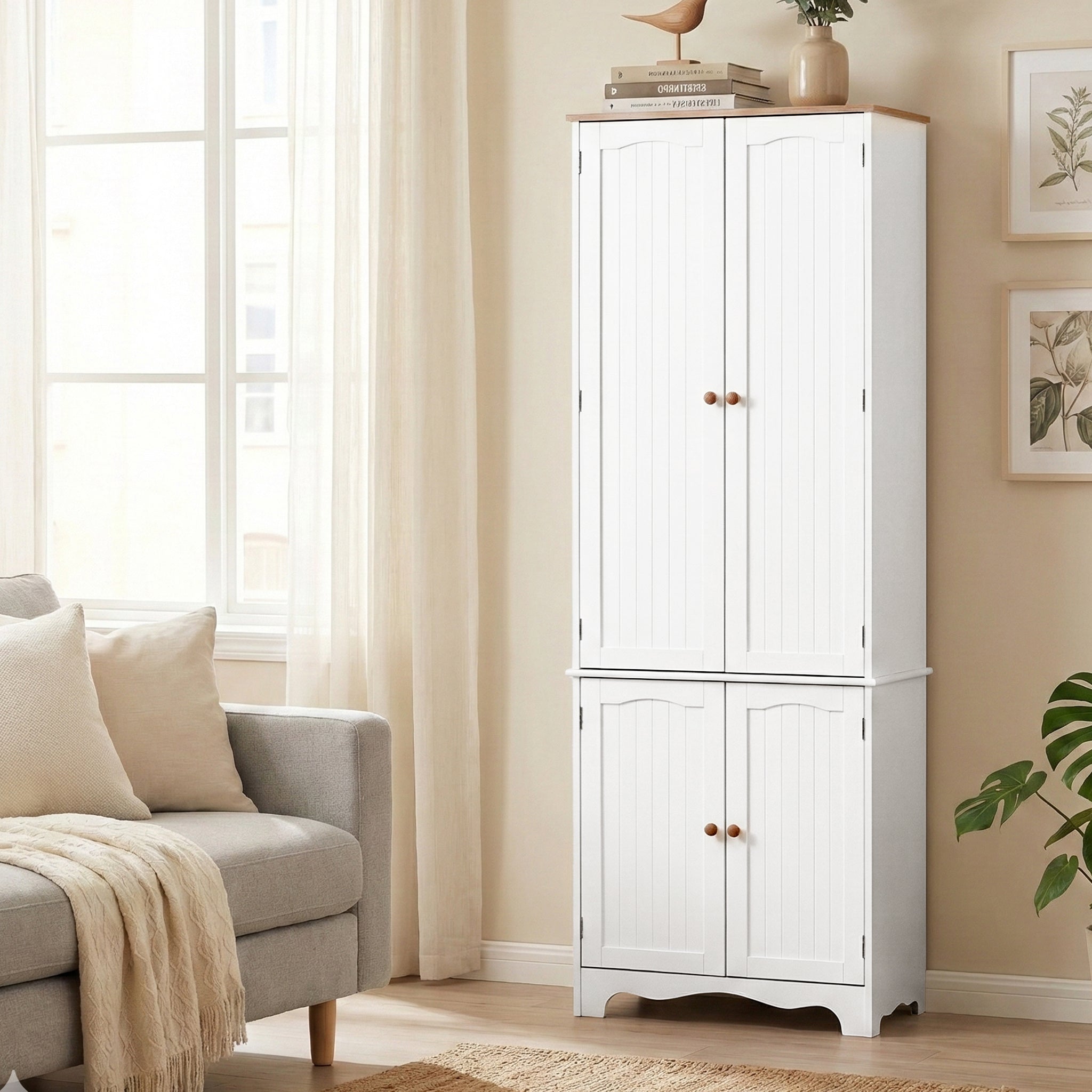 Artiss Buffet Sideboard 4 Doors - BERNE White-Storage Cabinet-PEROZ Accessories