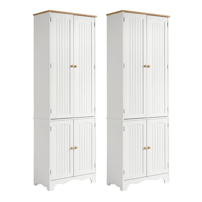 Artiss 2x Buffet Sideboard Pantry Cabinet Cupboard 6-Tiers Storage Shelves BERNE-Furniture > Dining > Buffets &amp; Sideboards-PEROZ Accessories