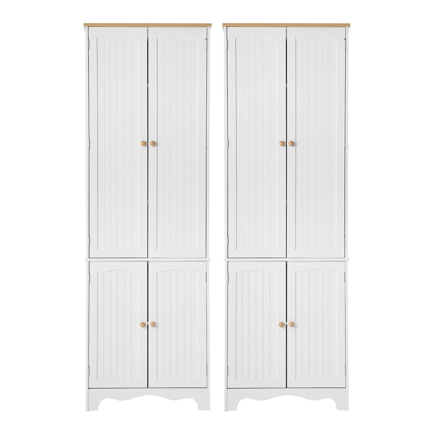 Artiss 2x Buffet Sideboard Pantry Cabinet Cupboard 6-Tiers Storage Shelves BERNE-Furniture > Dining > Buffets &amp; Sideboards-PEROZ Accessories