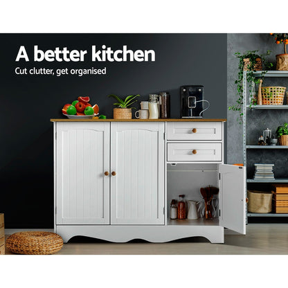 Artiss Buffet Sideboard 3 Doors - BERNE White-Furniture > Dining-PEROZ Accessories