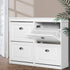 Artiss Shoe Rack Cabinet 16 Pairs 4-tier White Paul-Shoe Storage Cabinets-PEROZ Accessories