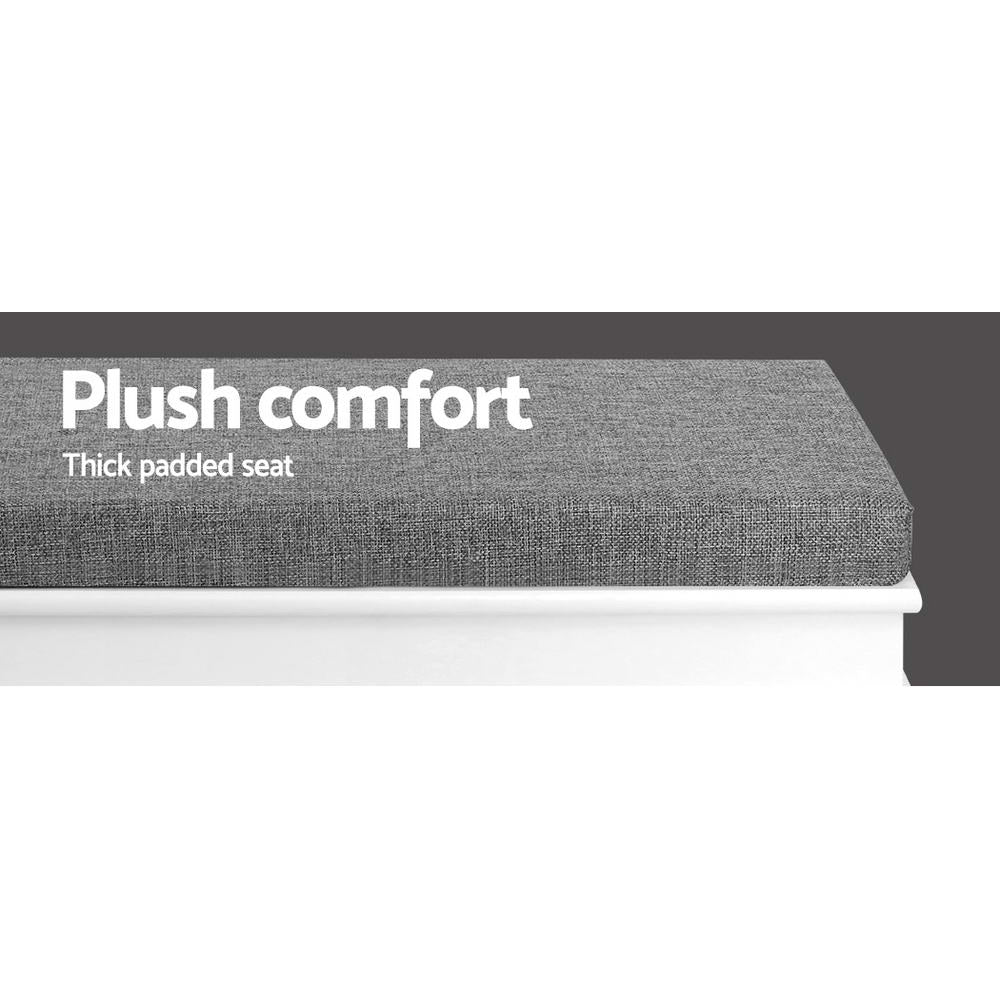 Artiss Shoe Rack Cabinet Bench 8 Pairs White-Shoe Storage Cabinets-PEROZ Accessories