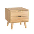 Artiss Bedside Table 2 Drawers - Pine-BedSide Tabless-PEROZ Accessories