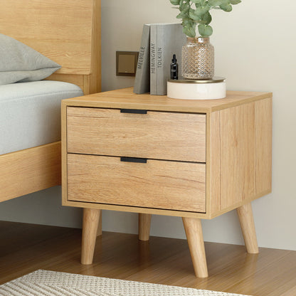 Artiss Bedside Table 2 Drawers - Pine-BedSide Tabless-PEROZ Accessories