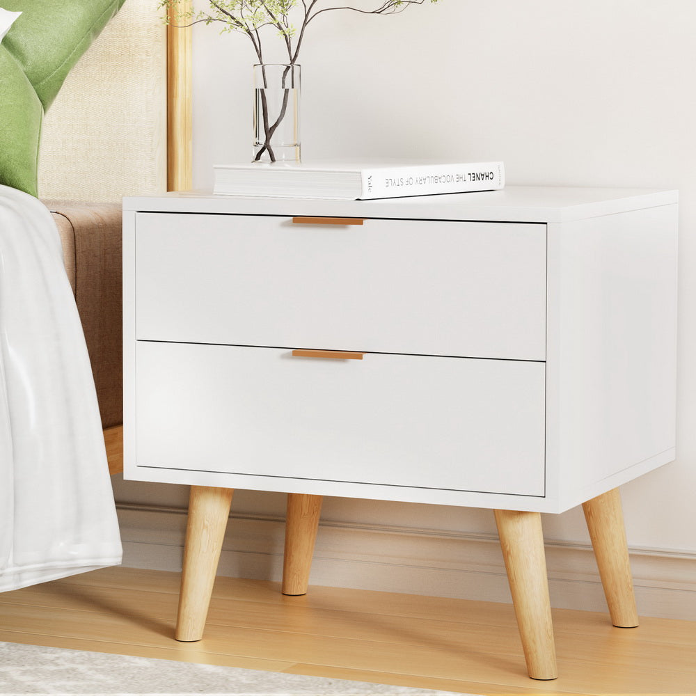 Artiss Bedside Table Drawers White – PEROZ - Main Image