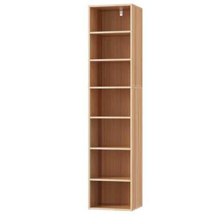 Artiss Bookshelf 7 Tiers MILO Pine-Furniture &gt; Living Room-PEROZ Accessories