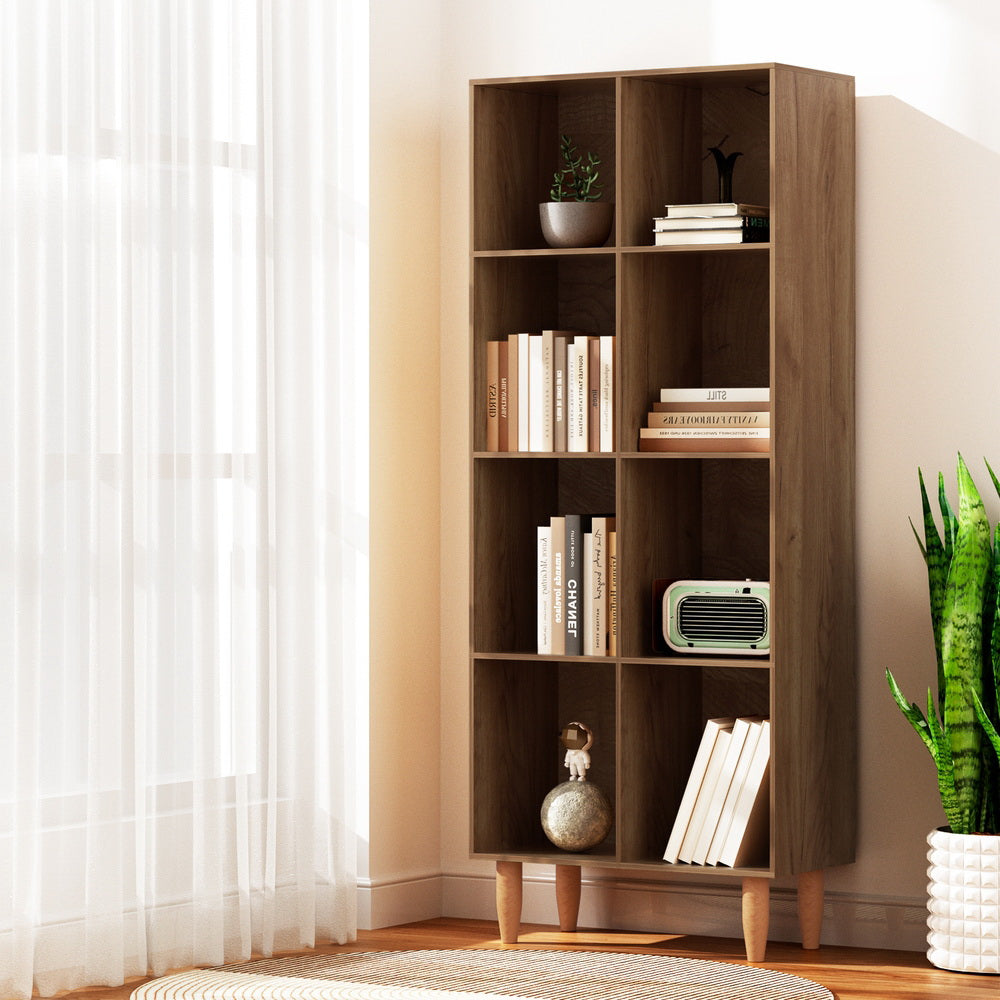 Artiss Bookshelf Bookcase 4 Tiers LEOR Walnut-Furniture &gt; Office-PEROZ Accessories