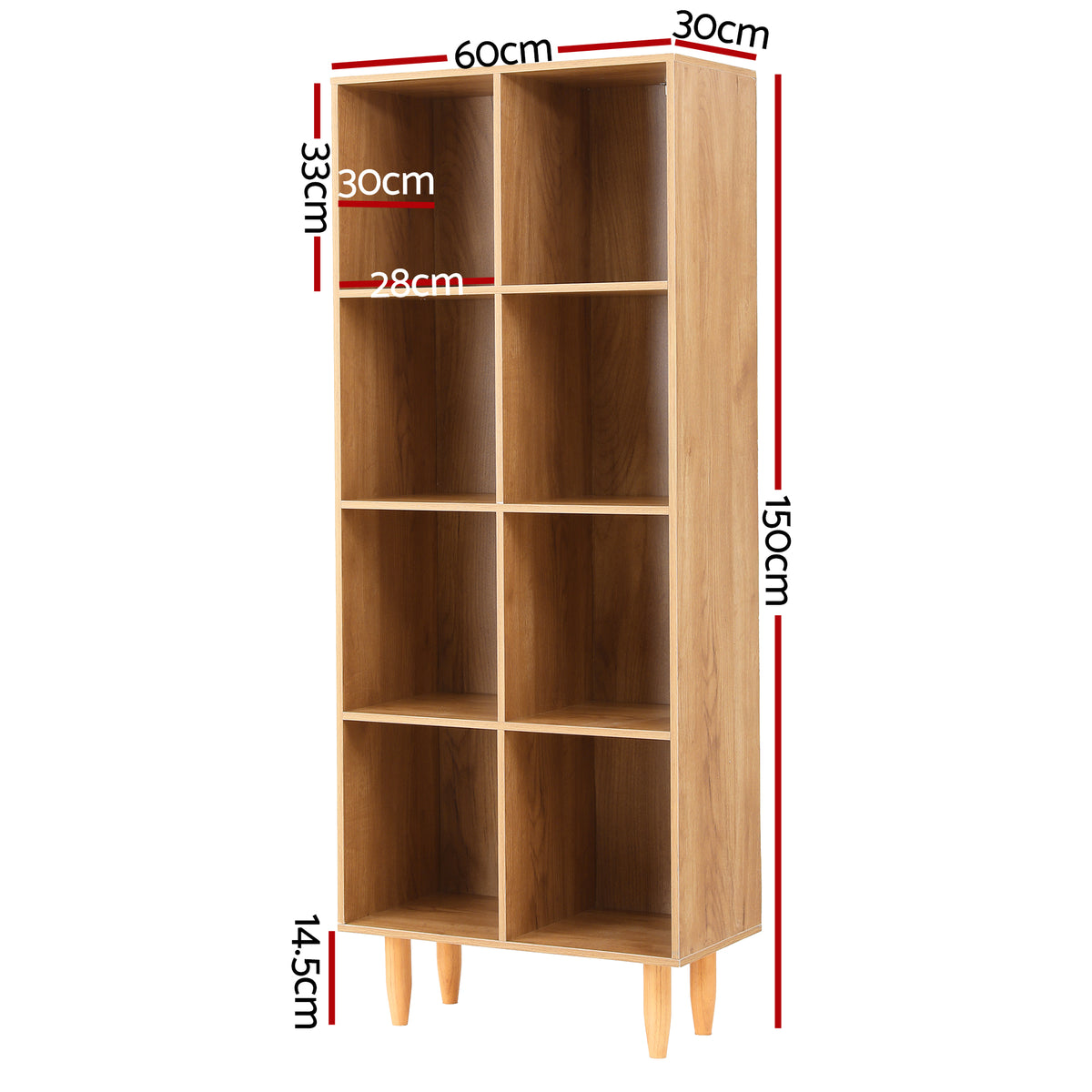 Artiss Bookshelf Bookcase 4 Tiers LEOR Pine-Furniture > Office-PEROZ Accessories
