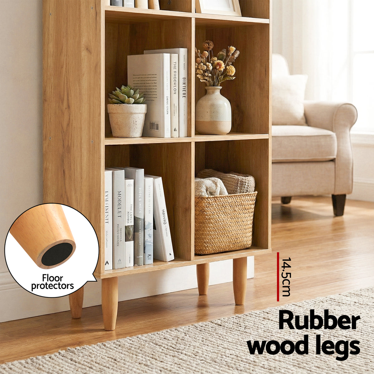 Artiss Bookshelf Bookcase 4 Tiers LEOR Pine-Furniture > Office-PEROZ Accessories