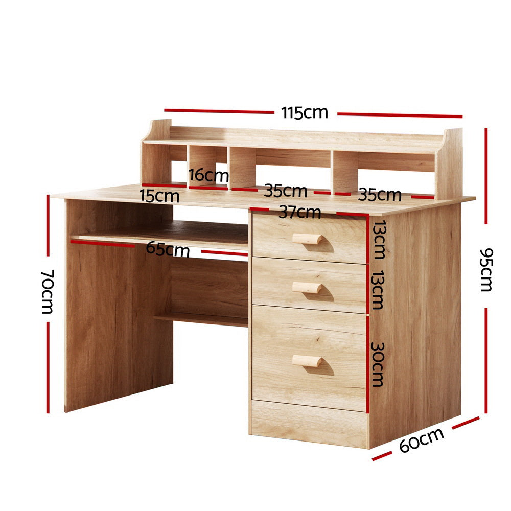 Artiss Computer Desk Office Study Desks Table Shelf Drawer-Furniture &gt; Office-PEROZ Accessories