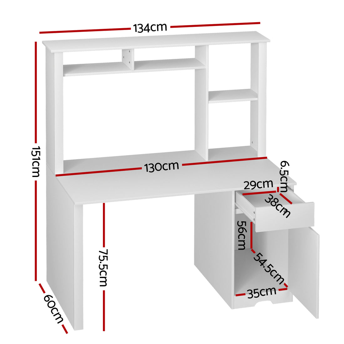 Artiss Computer Desk Office Study Desks Table Drawer Bookshelf Cabinet-Furniture &gt; Office-PEROZ Accessories