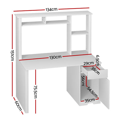Artiss Computer Desk Office Study Desks Table Drawer Bookshelf Cabinet-Furniture &gt; Office-PEROZ Accessories