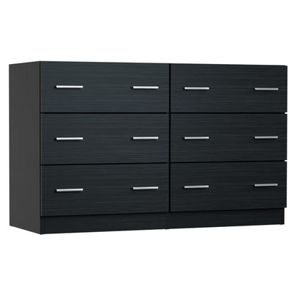Artiss 6 Chest of Drawers - VEDA Black-Furniture &gt; Bedroom-PEROZ Accessories