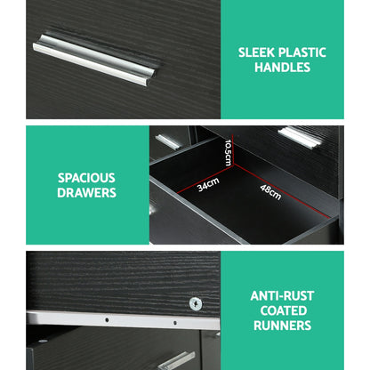 Artiss 6 Chest of Drawers - VEDA Black-Furniture &gt; Bedroom-PEROZ Accessories