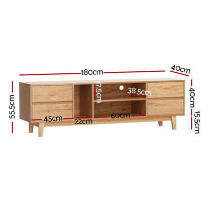 Artiss Entertainment Unit Stand TV Cabinet Storage Drawer Shelf 180cm Wooden-Furniture &gt; Living Room-PEROZ Accessories