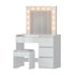 Artiss White Dressing Table with Led Bulbs-Dressing Tables-PEROZ Accessories