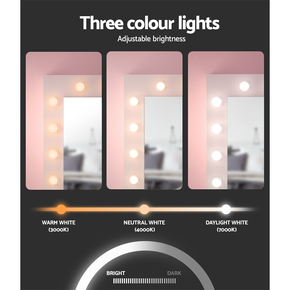 Artiss White Dressing Table with Led Bulbs-Dressing Tables-PEROZ Accessories