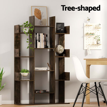 Artiss Tree-Shaped Bookshelf ROMI Walnut-Furniture &gt; Bedroom-PEROZ Accessories