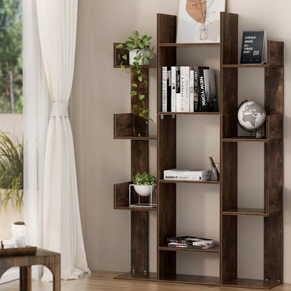 Artiss Tree-Shaped Bookshelf ROMI Walnut-Furniture &gt; Bedroom-PEROZ Accessories
