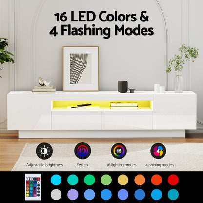 Artiss TV Unit Entertainment Unit Storage Drawer RGB LED 180cm White-Furniture &gt; Living Room &gt; TV Units-PEROZ Accessories
