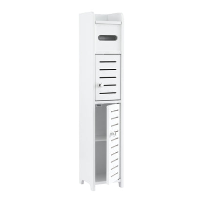Artiss Bathroom Storage Cabinet 3-Tier Slim Toilet Paper Holder Organizer White-Furniture > Bathroom > Bathroom Cabinets, Cupboards &amp; Storage-PEROZ Accessories