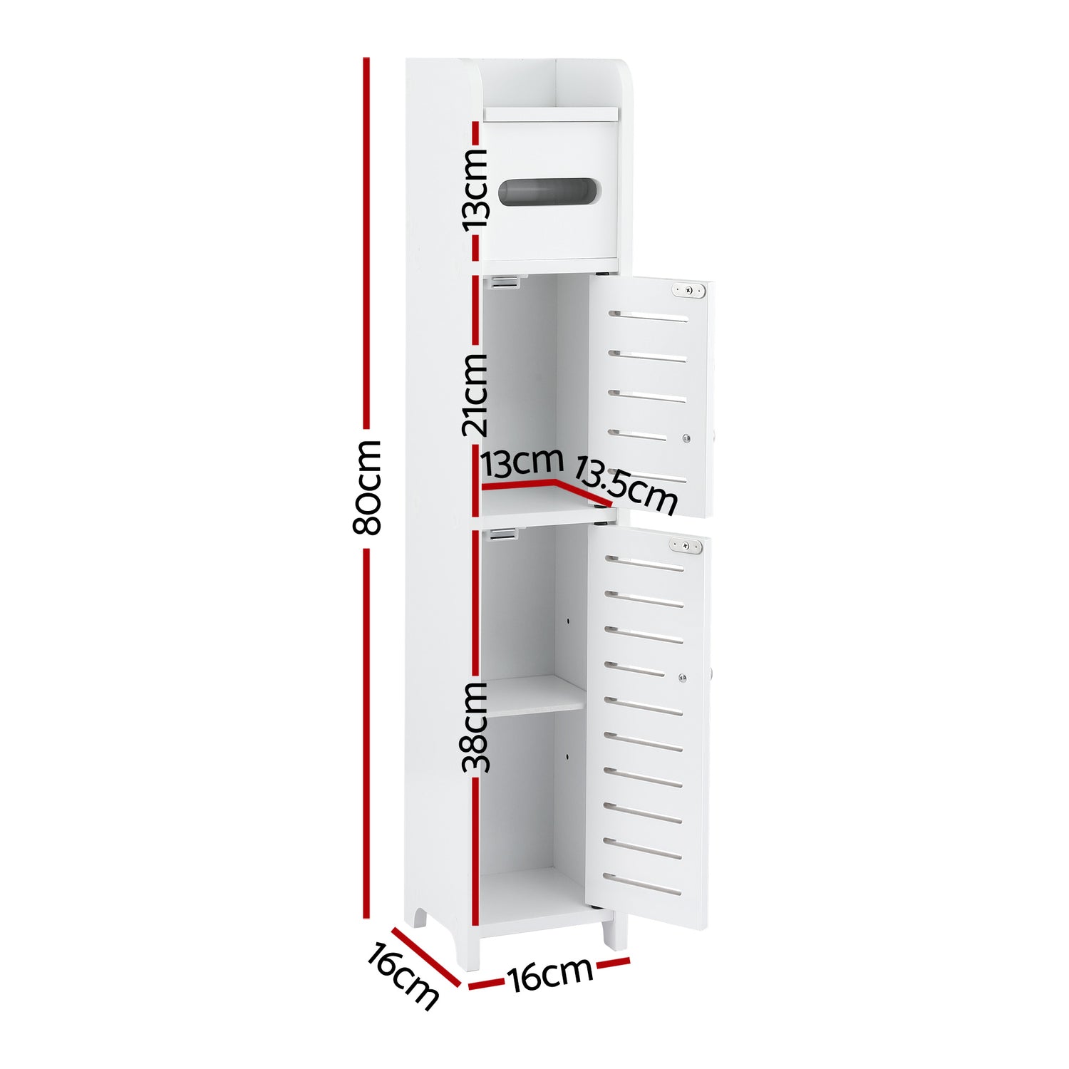 Artiss Bathroom Storage Cabinet 3-Tier Slim Toilet Paper Holder Organizer White-Furniture > Bathroom > Bathroom Cabinets, Cupboards &amp; Storage-PEROZ Accessories