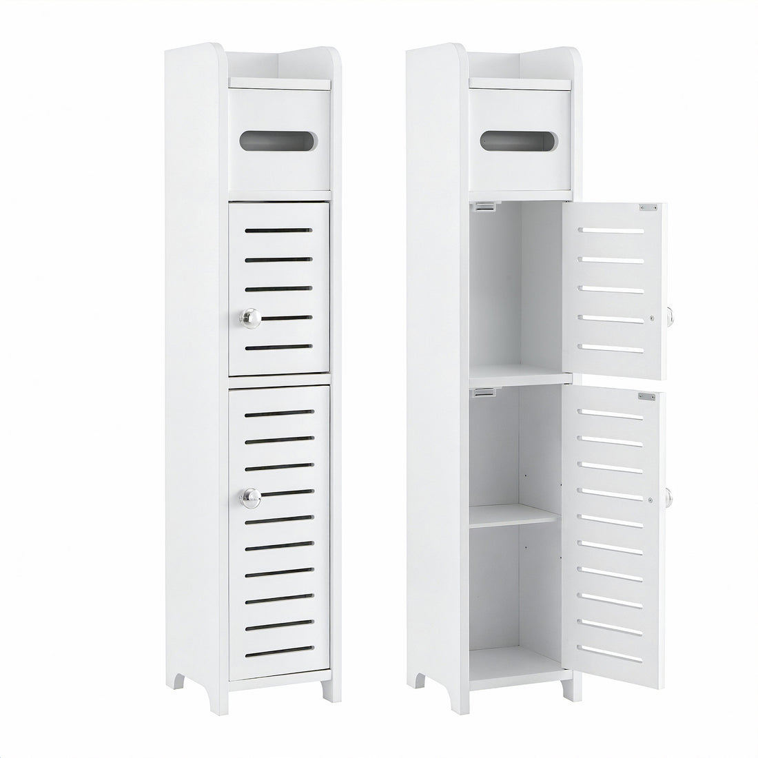 Artiss 2x Bathroom Storage Cabinet 3-Tier Toilet Paper Holder Organizer White-Furniture > Bathroom > Bathroom Cabinets, Cupboards &amp; Storage-PEROZ Accessories