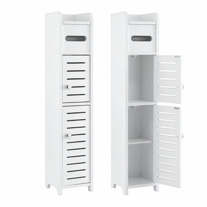 Artiss 2x Bathroom Storage Cabinet 3-Tier Toilet Paper Holder Organizer White-Furniture > Bathroom > Bathroom Cabinets, Cupboards &amp; Storage-PEROZ Accessories