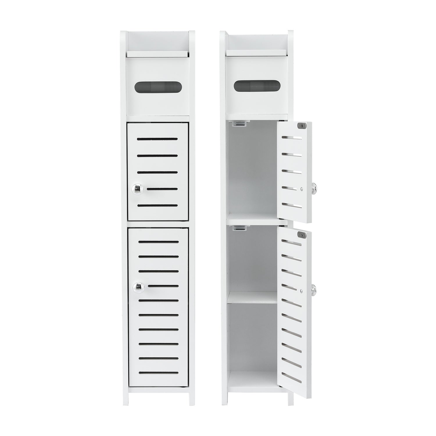 Artiss 2x Bathroom Storage Cabinet 3-Tier Toilet Paper Holder Organizer White-Furniture > Bathroom > Bathroom Cabinets, Cupboards &amp; Storage-PEROZ Accessories