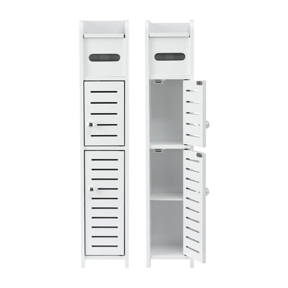 Artiss 2x Bathroom Storage Cabinet 3-Tier Toilet Paper Holder Organizer White-Furniture > Bathroom > Bathroom Cabinets, Cupboards &amp; Storage-PEROZ Accessories