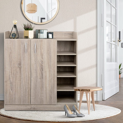 Artiss Shoe Rack Cabinet 21 Pairs Adjustable Shelves Pine Clair-Shoe Storage Cabinets-PEROZ Accessories