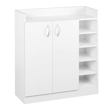 Artiss Shoe Rack Cabinet 21 Pairs Adjustable Shelves White Clair-Shoe Storage Cabinets-PEROZ Accessories